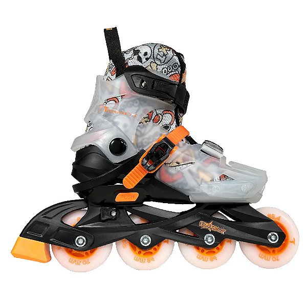 Patins Traxart Infantil Starlight Preto Rodas Led - abec-9