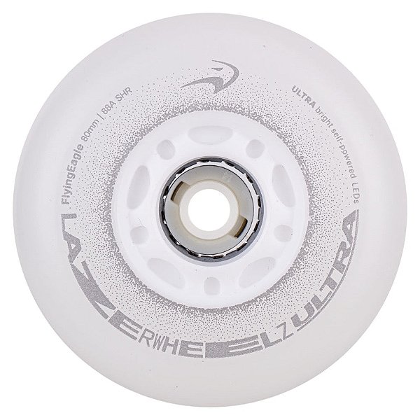 Pré-Venda Roda de Patins LED FlyingEagle LazerWheelz 88A - Branca (4un)