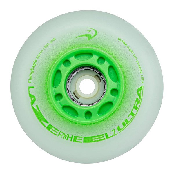 Pré-Venda Roda de Patins LED FlyingEagle LazerWheelz 88A - Verde (4un)