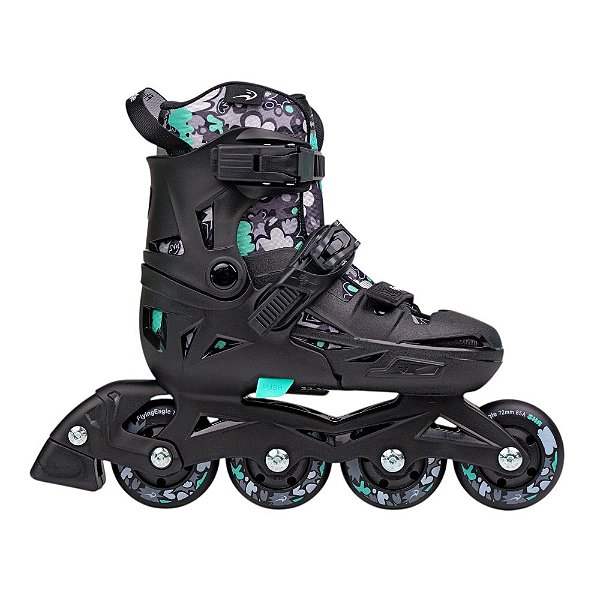 Pré-Venda Patins Infantil FlyingEagle NT2 Nacht Ajustável - Preto