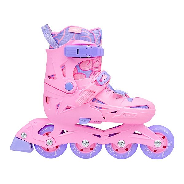 Pré-Venda Patins Infantil FlyingEagle NT2 Nacht Ajustável - Rosa