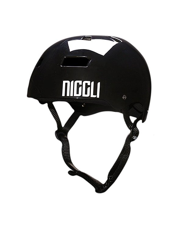 Capacete Niggli PRO - Preto Brilho Fita Preta