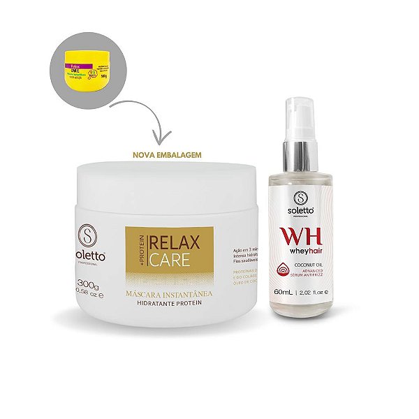 COMBO HIDRATAÇÃO NOTURNA ( MÁSCARA RELAX 300GR + ÓLEO DE COCO 90ML)