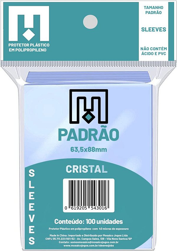 Sleeves Padrão - Cristal (100 Unidades)