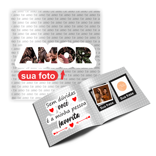 Álbum de figurinhas Amor  - personalizado com suas frases