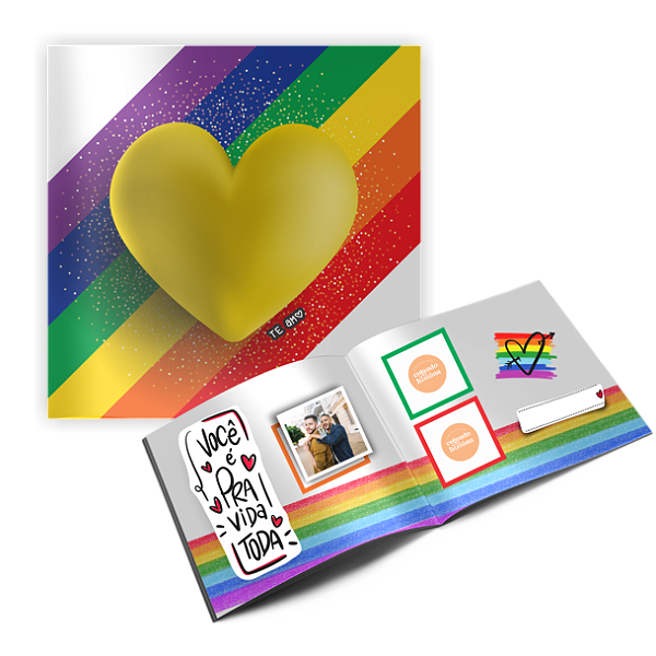 Álbum de figurinhas Coração LGBT