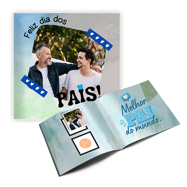 Álbum de figurinhas dia dos pais - foto na capa