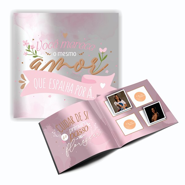 Álbum de Fotos Personalizado Prevenção do Câncer de Mama Outubro Rosa