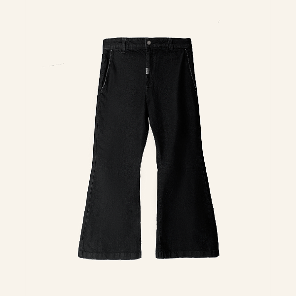 Calça Egho Guerrilha Denim Flared Preta