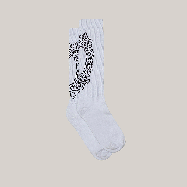 Meia Quadro Creations Heart Circle Branca