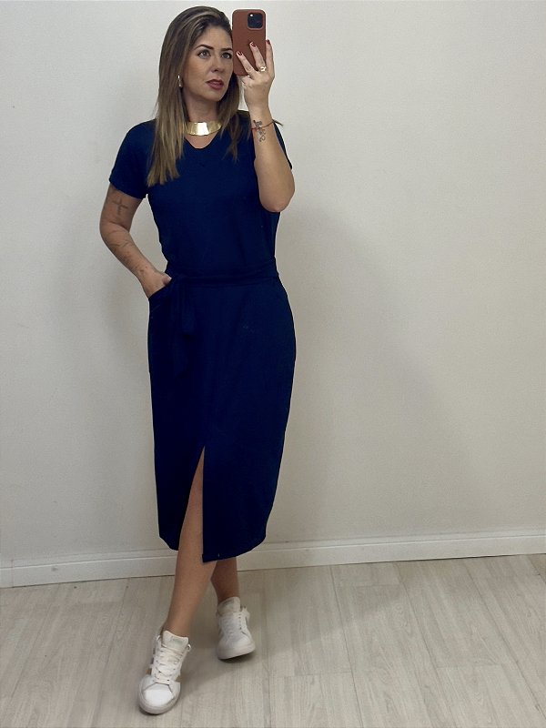 CONJUNTO BLUSA/SAIA AZUL MARINHO (AR25-1450)