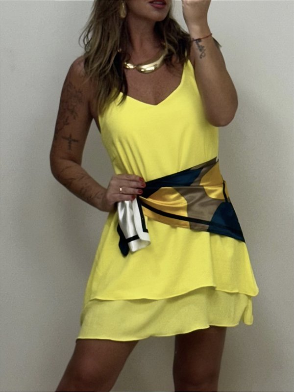 VESTIDO SABRINA AMARELO (AR25-1473)
