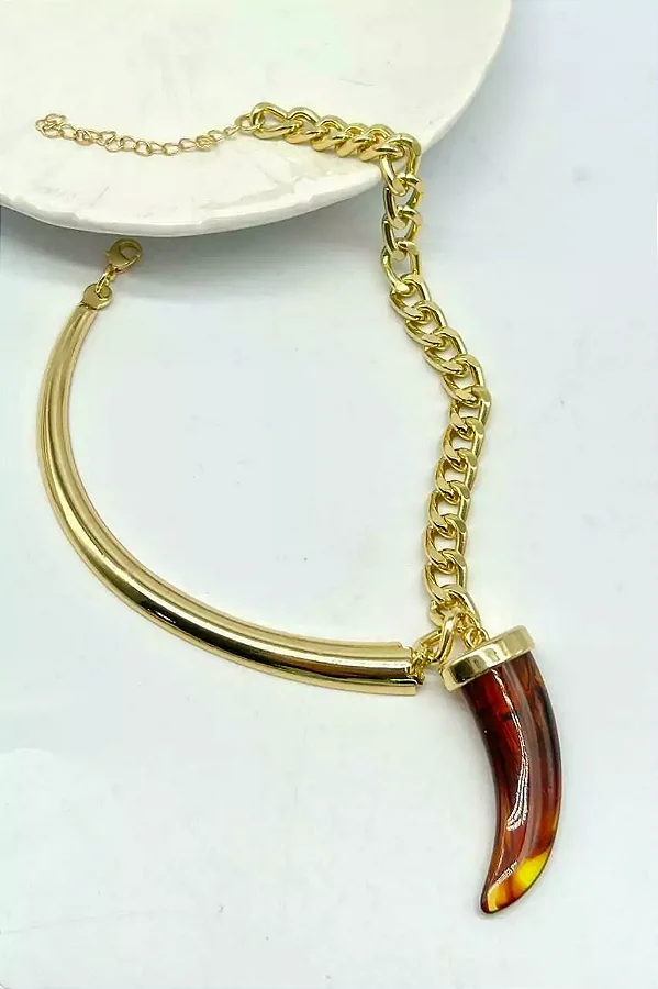 COLAR OROÁLIS MARROM (AR25-1926)
