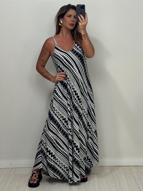 VESTIDO NOEMI PRETO/BRANCO (AR25-1814)