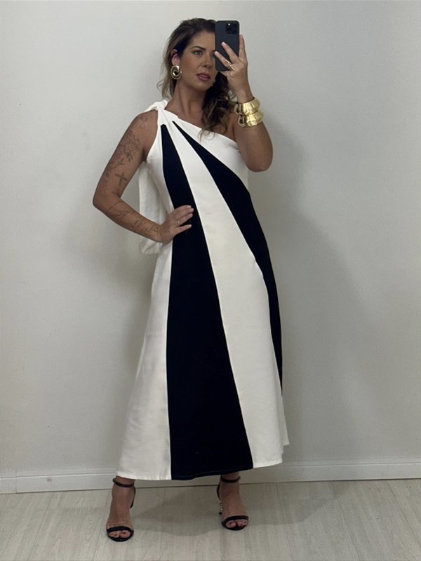 VESTIDO LAIS PRETO/OFF (AR25-1954)