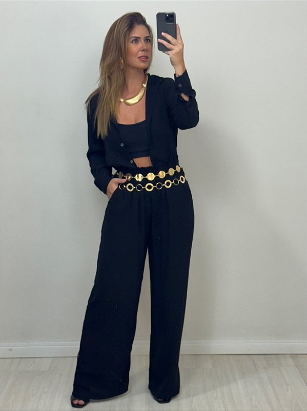 CONJUNTO LUCIANA CAMISA/CALÇA PRETO (AR25-2036)