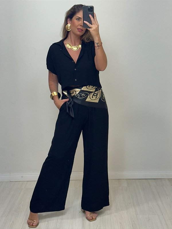 CONJUNTO LARA BLUSA/CALÇA PRETO (AR25-2058)