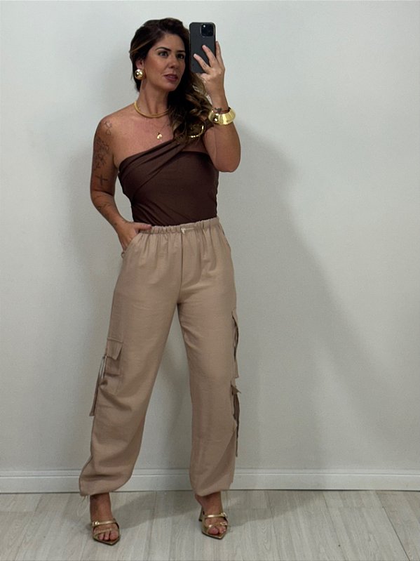 CALÇA CARGO NUDE (AR25-1577)