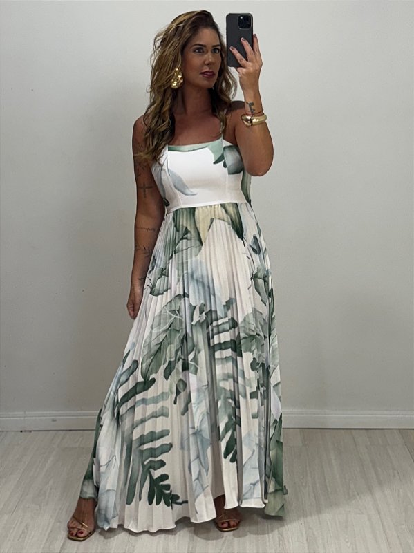 VESTIDO SOFIA FOLHAGEM VERDE (AR25-2462)