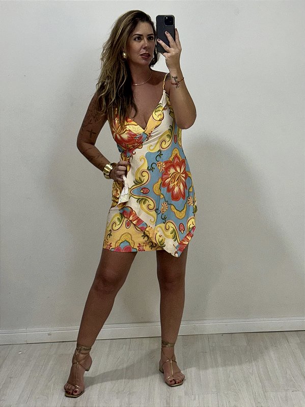 VESTIDO ALANA ESTAMPADO AMARELO (AR25-2485)