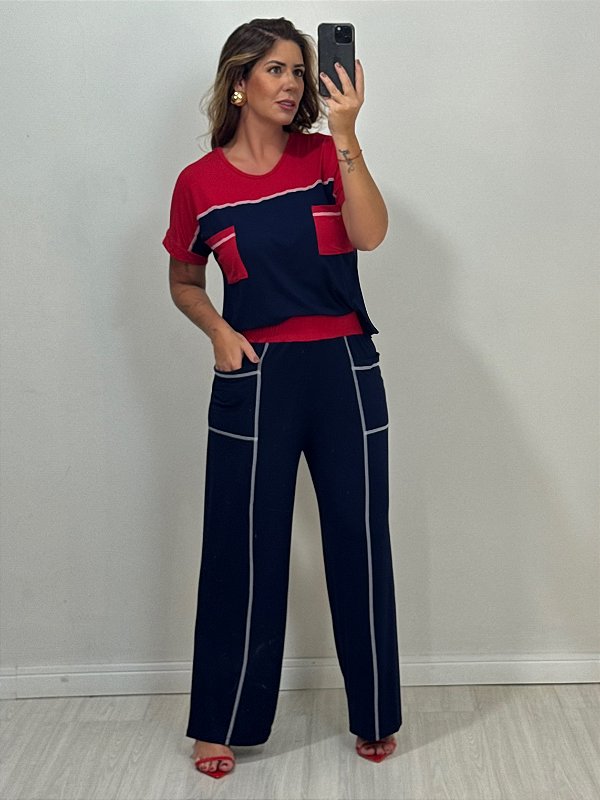 CONJUNTO ANTONELA VERMELHO E MARINHO (AR25-2515)