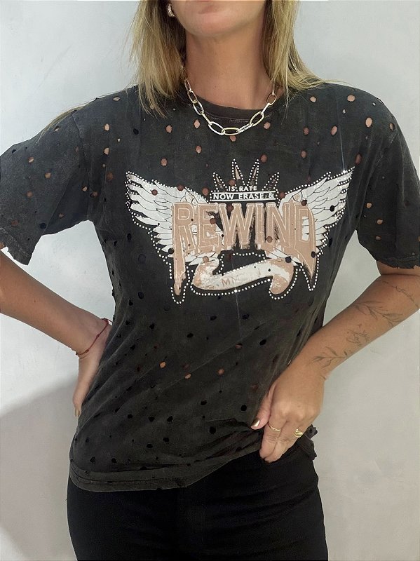T SHIRT REWIND PRETA (AR26-186)