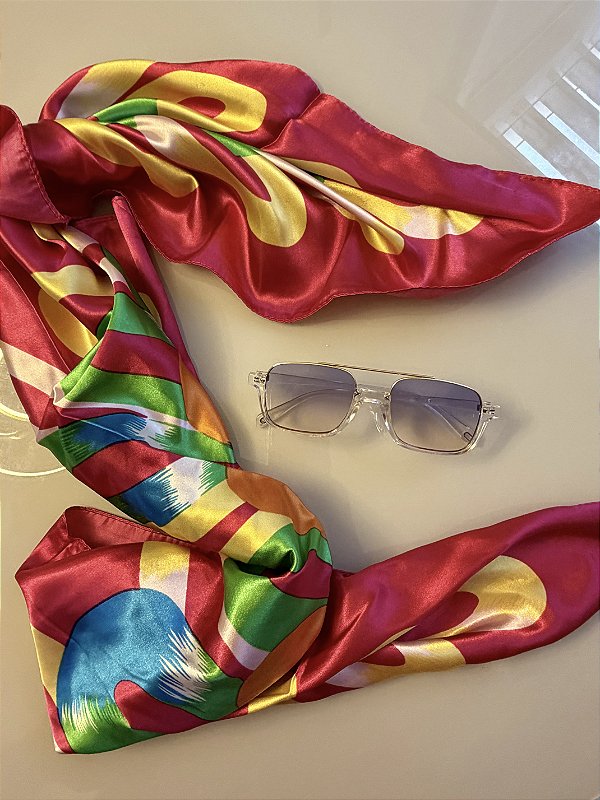 LENÇO CETIM COLORIDO PINK (AR26-231)