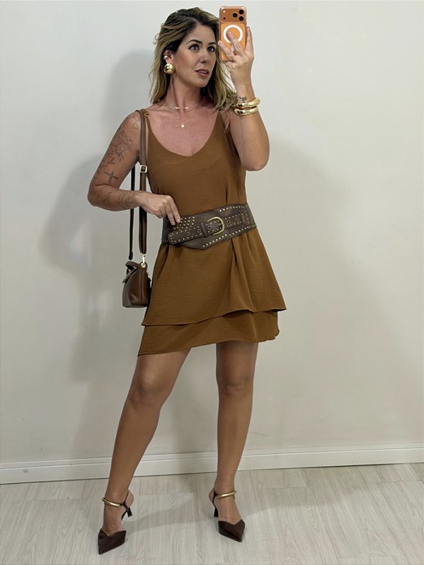 VESTIDO SABRINA MARROM (AR26-319)