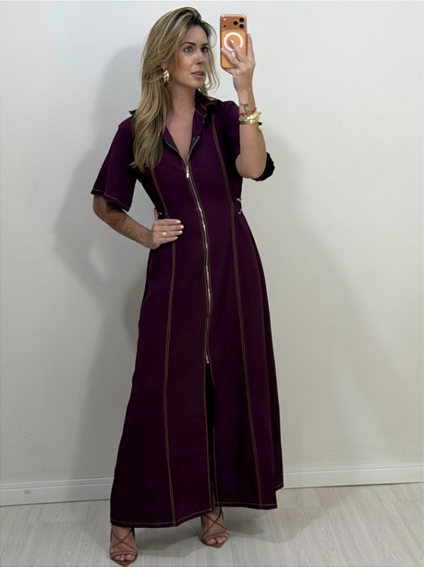 VESTIDO LYA ZÍPER MARSALA (AR26-504)