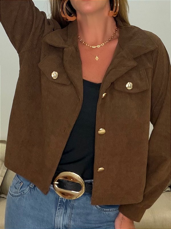 JAQUETA VELUDO COTELÊ MARROM (AR26-617)