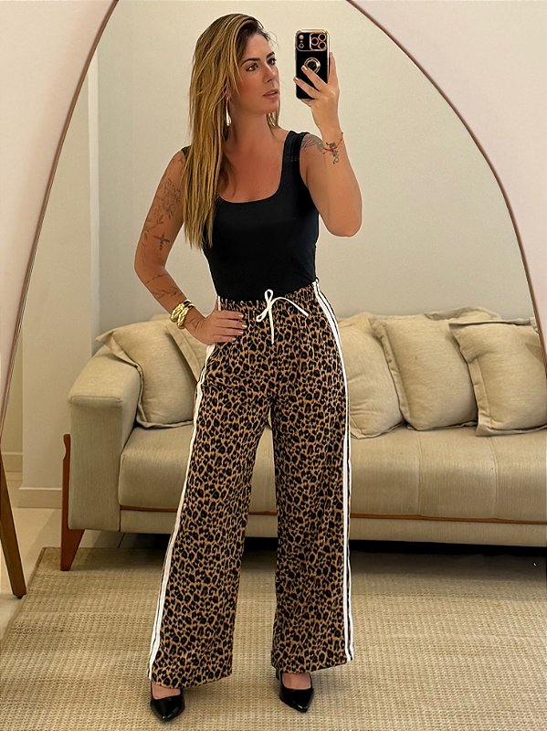 CALÇA LISTRA ANIMAL PRINT (AR26-638)