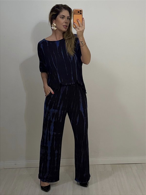 CONJUNTO ARTESANAL PRETO/AZUL (AR26-866)