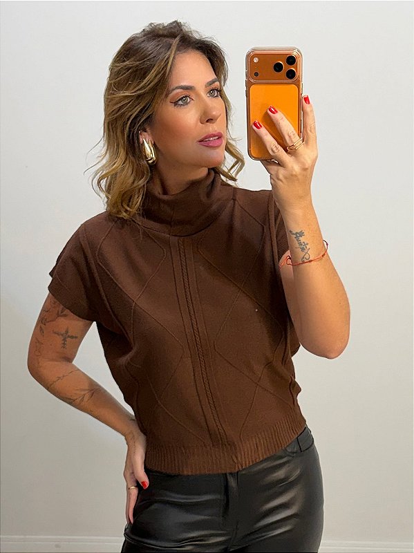 BLUSA AGATHA MARROM (AR26-907)