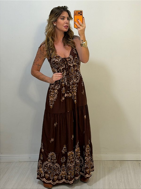 VESTIDO YASMIM MARROM (AR26-926)