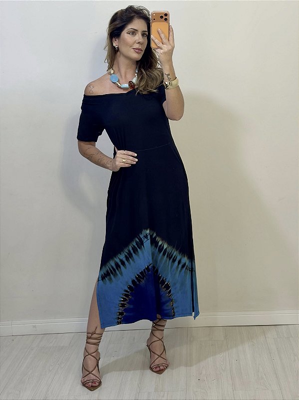 VESTIDO ARTESANAL AZUL (AR26-1457)