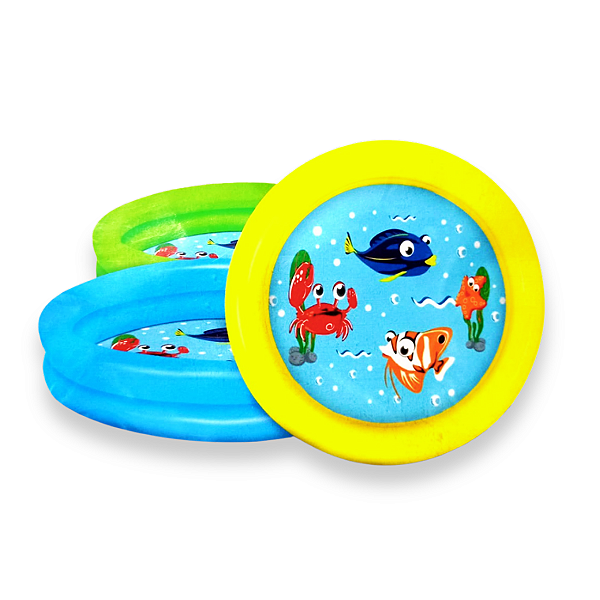 Piscina Inflável 2 Anéis Peixes 61L - Wellmix