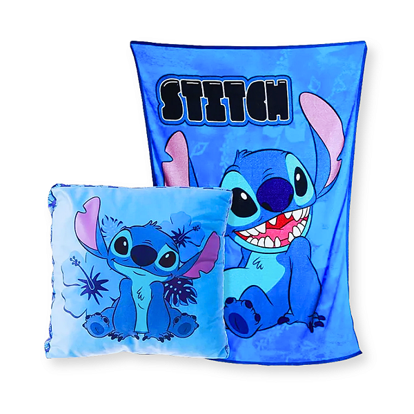 Kit Almofada e Manta Stitch Disney Zona Criativa