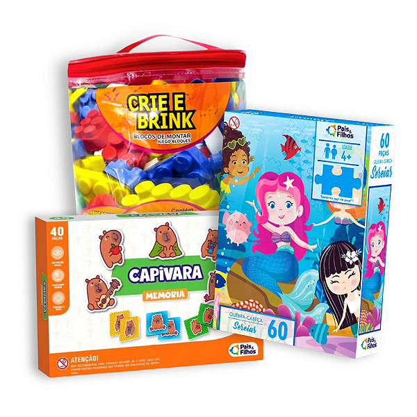 Kit Infantil Educativo 1 - 3 Jogos