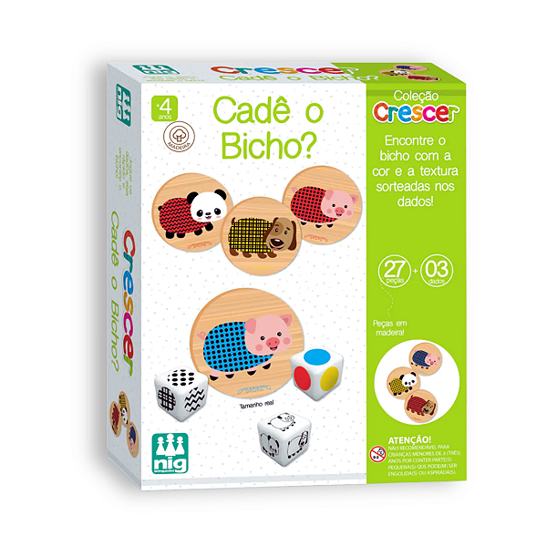 Jogo Educativo Cadê o Bicho? em Madeira Coleção Crescer NIG