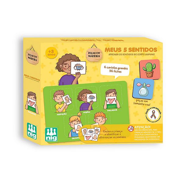 Jogo Educativo em Madeira Meus 5 Sentidos NIG