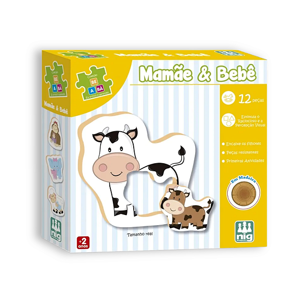 Jogo Educativo em Madeira Mamãe & Bebê Coleção Be a Bá NIG