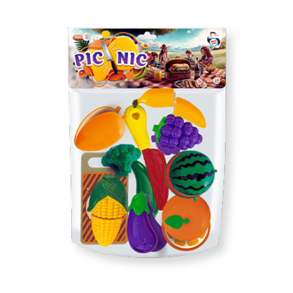 Brinquedo Pic Nic Infantil Frutas e Legumes Pica Pau