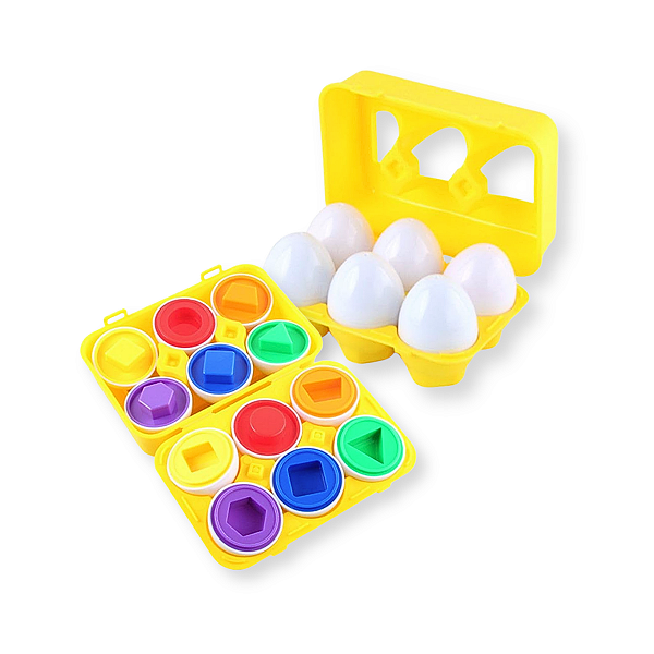 Blocos de Encaixe Montessori 6 Ovos - Formas Geométricas