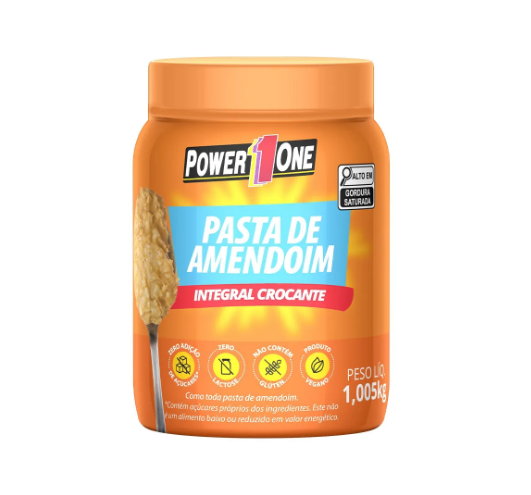 Pasta de Amendoim 1kg Tradicional Crocante - Power One