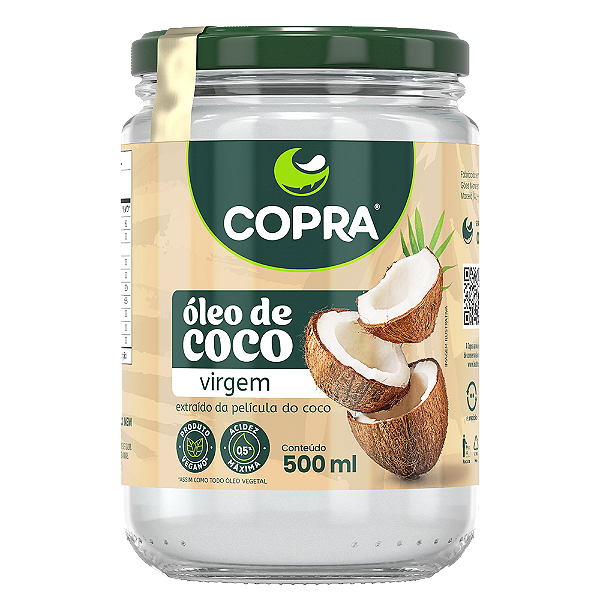 Óleo de Coco Virgem Vidro 500ml - Copra