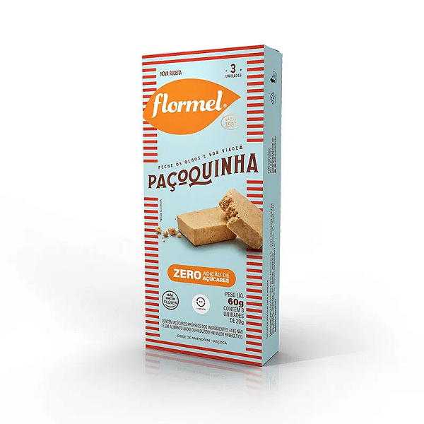 Paçoca Zero (Display c/ 3 unid. 20g) Flormel