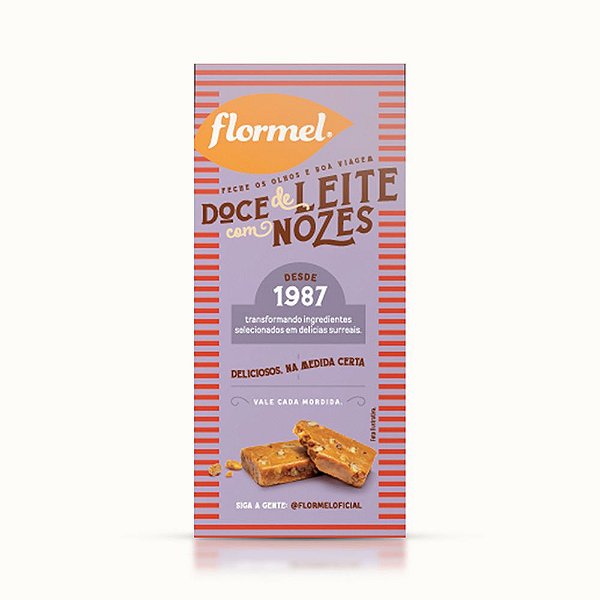 Doce de Leite com Nozes Zero (Display c/ 3 unid. 20g) Flormel
