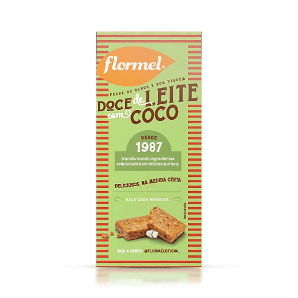 Doce de Leite com Coco Zero (Display c/ 3 unid. 20g) Flormel