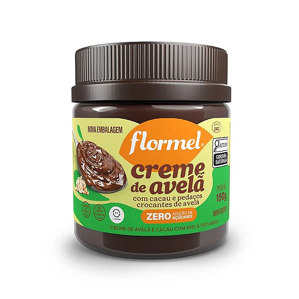 Creme de Avelã crocante com cacau e pedaços de avelã (150g) Flormel