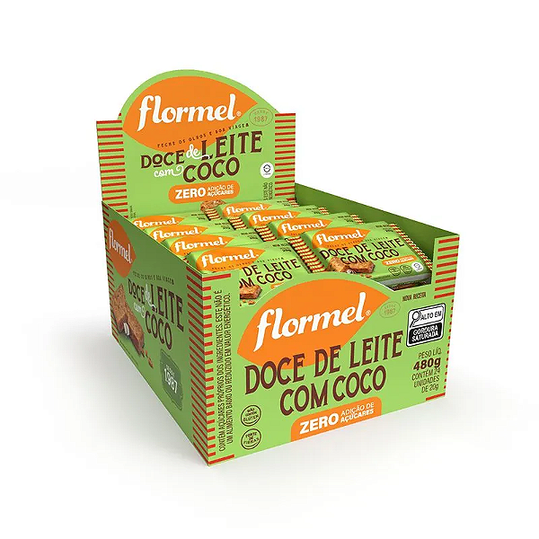 Doce de Leite com Coco Zero Açúcar 24 Unidades - Flormel